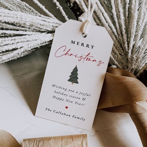 Holiday Gift Tag Template | Printable Christmas Gift Tag | Editable Christmas Tag | Holiday Labels | Christmas Favor Tag | Gift Bag Tags