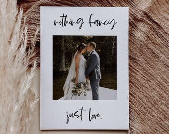 Nothing Fancy Just Love Invitation Template | We Eloped Card | Printable Elopement Reception Invitation | Elopement Announcement with Photo