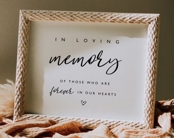 In Loving Memory Sign Wedding Memorial Wedding Sign Template Printable ...