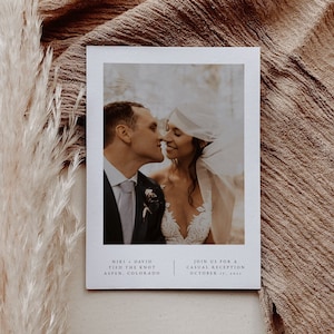 Druckbare Elopement Empfang Einladung Vorlage | Elopement Ankündigung | Wir Eloped Karte | Boho Minimalist Elopement Karte