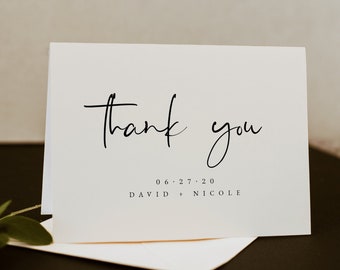 Minimalist Boho Wedding Thank You Card — Reception Thank You Card — A2 Wedding Thank You Card