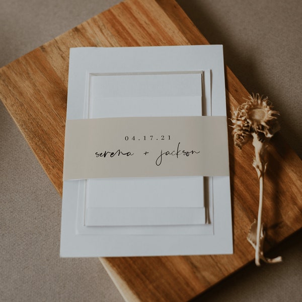 Wedding Belly Band Invitation Etsy