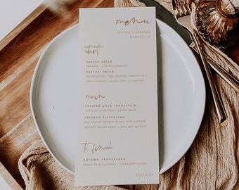 Desert Boho Wedding Dinner Menu Template — Terracotta Wedding Menu — Editable Wedding Menu Instant Download — Desert Boho Collection