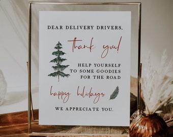 Chauffeur-livreur signe | Merci au livreur | Merci pour les livraisons | Imprimable chauffeur-livreur Merci | Cadeau chauffeur UPS