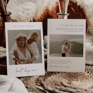 Photo Wedding Thank You Card — Minimalist Modern Thank You Card — Boho Wedding Thank You Card — Wedding Thank You Card with Photos