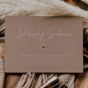 Duschvorlage — Minimalistische Boho-Duscheinschließungskarte — Brautparty-Einlegekarte — Babyparty-Einlegekarte — Boho-Kollektion