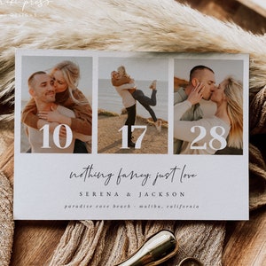 Modern Photo Elopement Announcement Template, Happily Ever After Party Invitation, Nothing Fancy Just Love, Boho Wedding Reception Invite