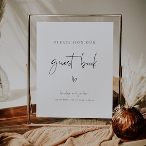 Modern Wedding Guest Book Sign Template | Sign Our Guest Book Printable | Minimal Guestbook Wedding Sign | Modern Minimalist Collection