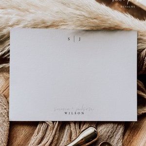 Plantilla de papelería personalizada para parejas — Regalo de primer aniversario — Papelería para parejas — Agradecimientos de boda — Papelería con monogramas — Recién casados