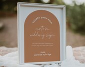 Retro Glam Custom Wedding Sign Template โ Arched Wedding Sign 8x10 โ 70s Wedding Sign โ Modern Boho Wedding Sign โ Retro Glam Collection