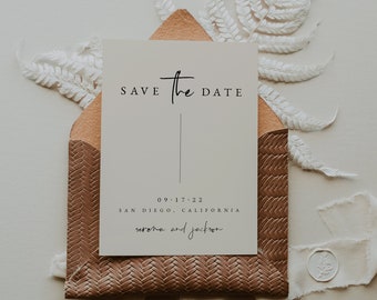Minimalist Save the Date Template — Wedding Save the Date — Modern Save the Date — Editable Save the Date — Neutral Save the Date