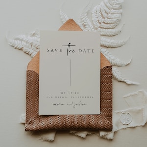 Minimalist Save the Date Template — Wedding Save the Date — Modern Save the Date — Editable Save the Date — Neutral Save the Date