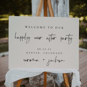 Happily Ever After Party Wedding Sign Template | Wedding Reception Sign | Editable Wedding Welcome Sign | Welcome To Our Wedding Sign