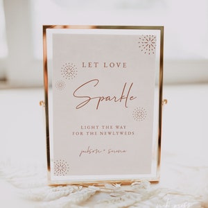 Wedding Send Off Sign Template, Rust Wedding Sparkler Exit Sign, Let Love Sparkle Sign, Modern Wedding Signage, Boho Sparkler Send Off Sign