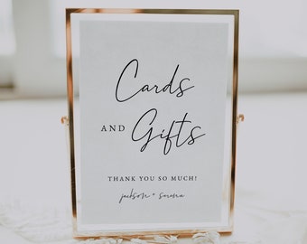 Modern Wedding Cards and Gifts Sign Template | Minimalist Cards Sign | Cards and Gifts Table Sign | Modern Wedding Sign | Ellie Collection