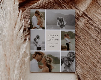 Modern Elopement Announcement with Photos — Elopement Announcement — We Eloped Card — Printable Elopement Reception Invitation