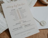 Wedding Day Timeline Card Template — Bridal Party Itinerary — Wedding Party Schedule — Wedding Order of Events — Rust Collection