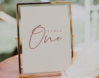 Rust Wedding Table Numbers Template — Wedding Table Number Signs — Teracotta Wedding Table Decor — Editable Boho Table Numbers 5x7, 4x6