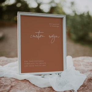 Desert Boho Custom Wedding Sign Template — Terracotta Wedding Sign 8x10 — Rust Wedding Sign Printable Download — Editable Boho Wedding Sign