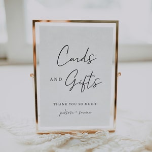 Modern Wedding Cards and Gifts Sign Template | Minimalist Cards Sign | Cards and Gifts Table Sign | Modern Wedding Sign | Ellie Collection