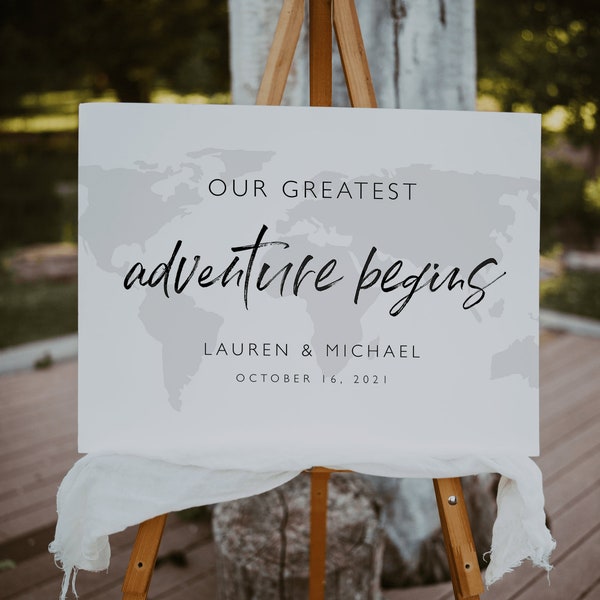 Our Greatest Adventure Wedding Sign - Etsy
