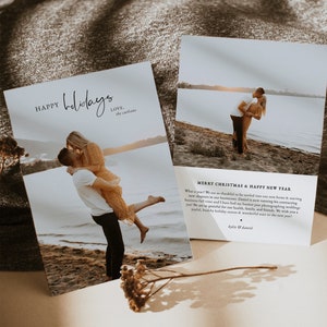 Tarjeta de Felices Fiestas con Plantilla de Foto — Tarjeta Navideña Moderna — Tarjeta Navideña con Foto — Tarjeta Navideña con Foto — Tarjetas Navideñas Imprimibles