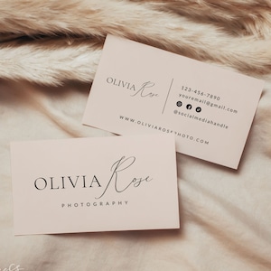 Editable Business Card Template, Modern Elegant Business Card, Boutique Business Card, Photography Business Card, Double Sided Business Card