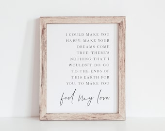 Custom Song Lyrics Wall Art Template — Make You Feel My Love Lyrics — Bob Dylan Art — Minimalist Wall Art Printable — Bedroom Wall Art