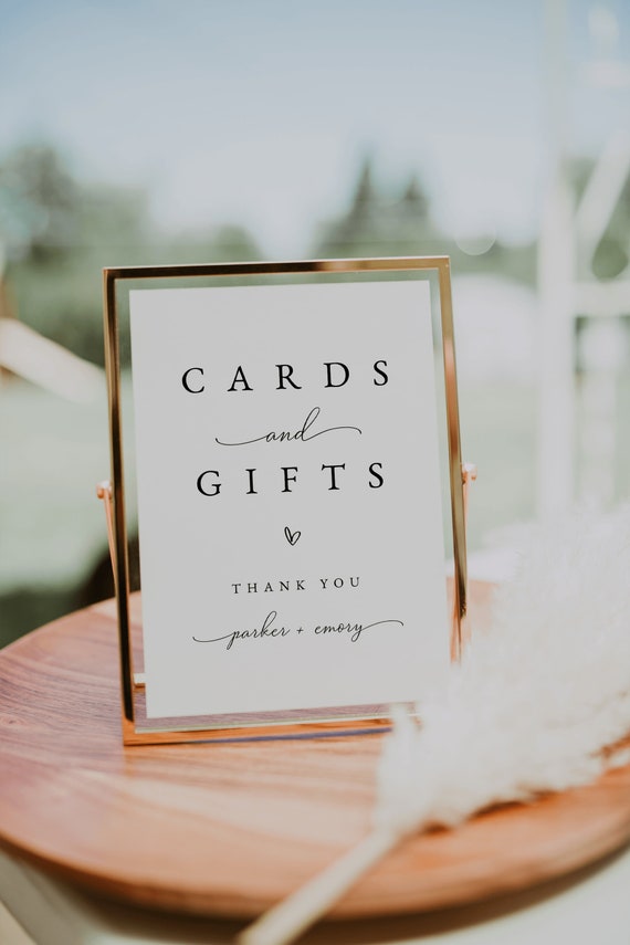 Minimalist Wedding Cards and Gifts Sign Template, Printable Cards