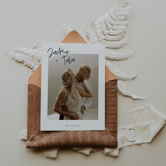 Minimalist Boho Elopement Announcement Template | Printable We Eloped Card | Editable Wedding Reception Invitation | Elopement Announcement