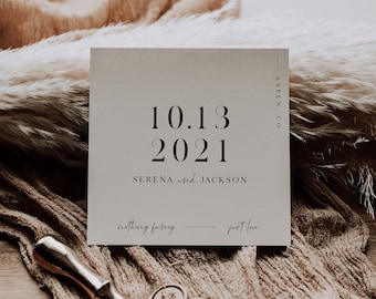 Square Elopement Announcement Template — Minimalist We Eloped Card — Nothing Fancy Just Love Card — Printable Elopement Announcement