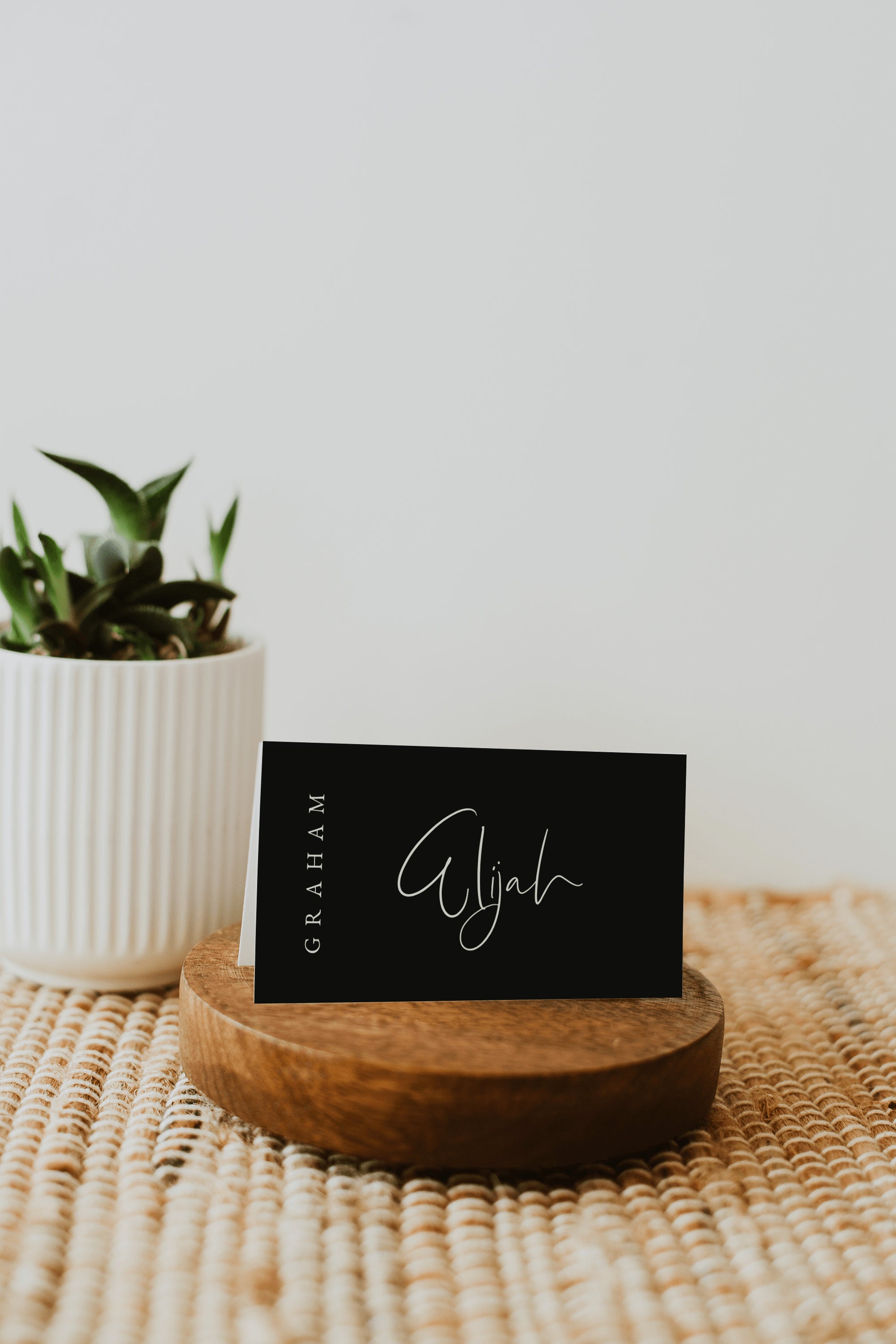 Black Place Card Template Minimalist Wedding Place Cards | Etsy
