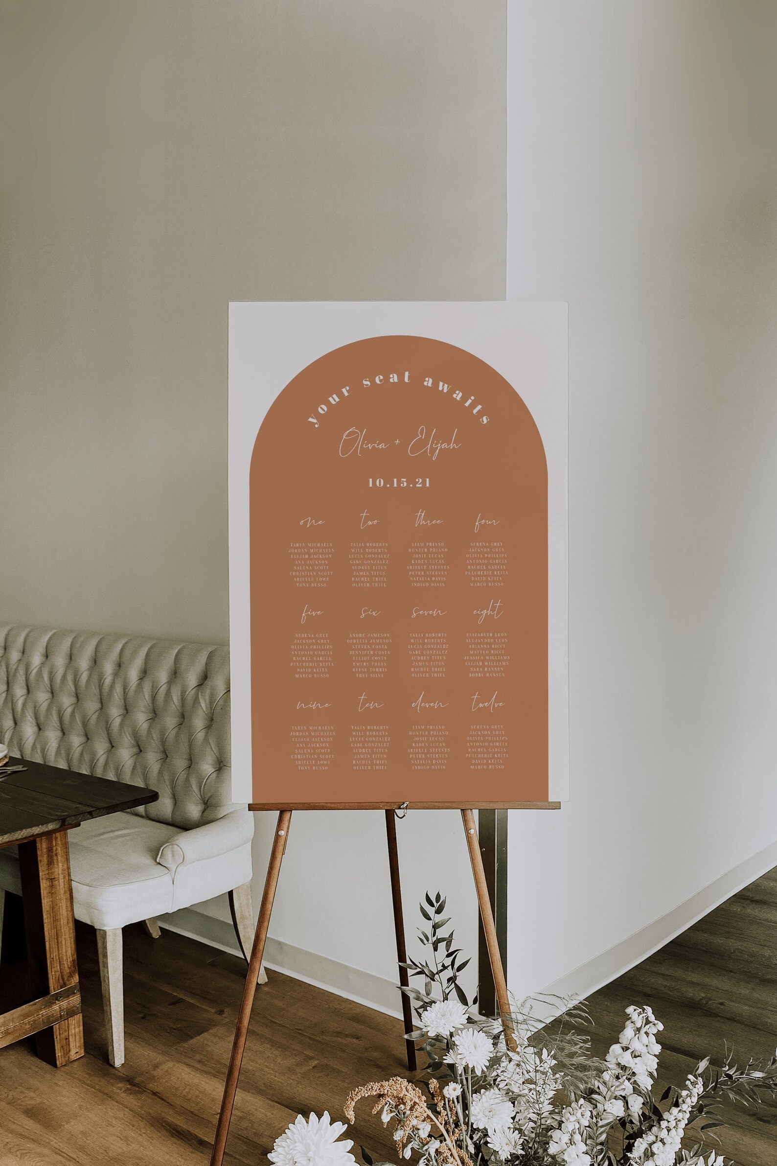 Arched Wedding Seating Chart Template Retro Glam Wedding - Etsy