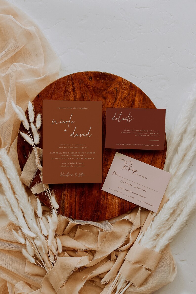 Terracotta Wedding Invitation Suite Printable Desert Wedding | Etsy