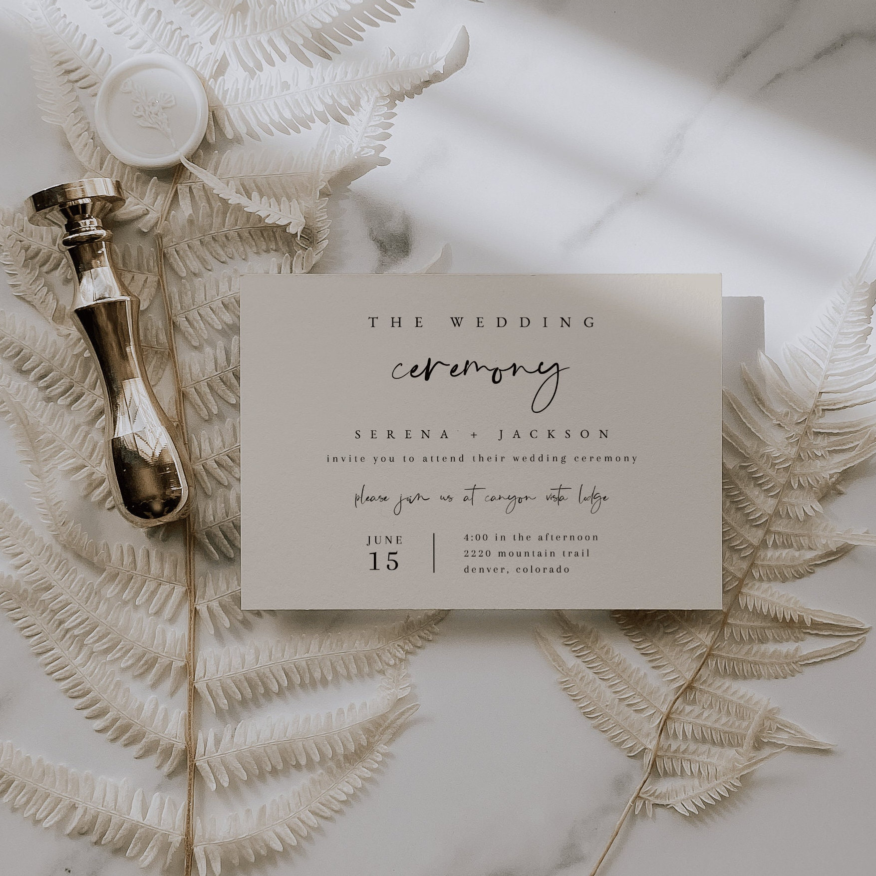Minimalist Boho Wedding Ceremony Insert Card Template — Printable