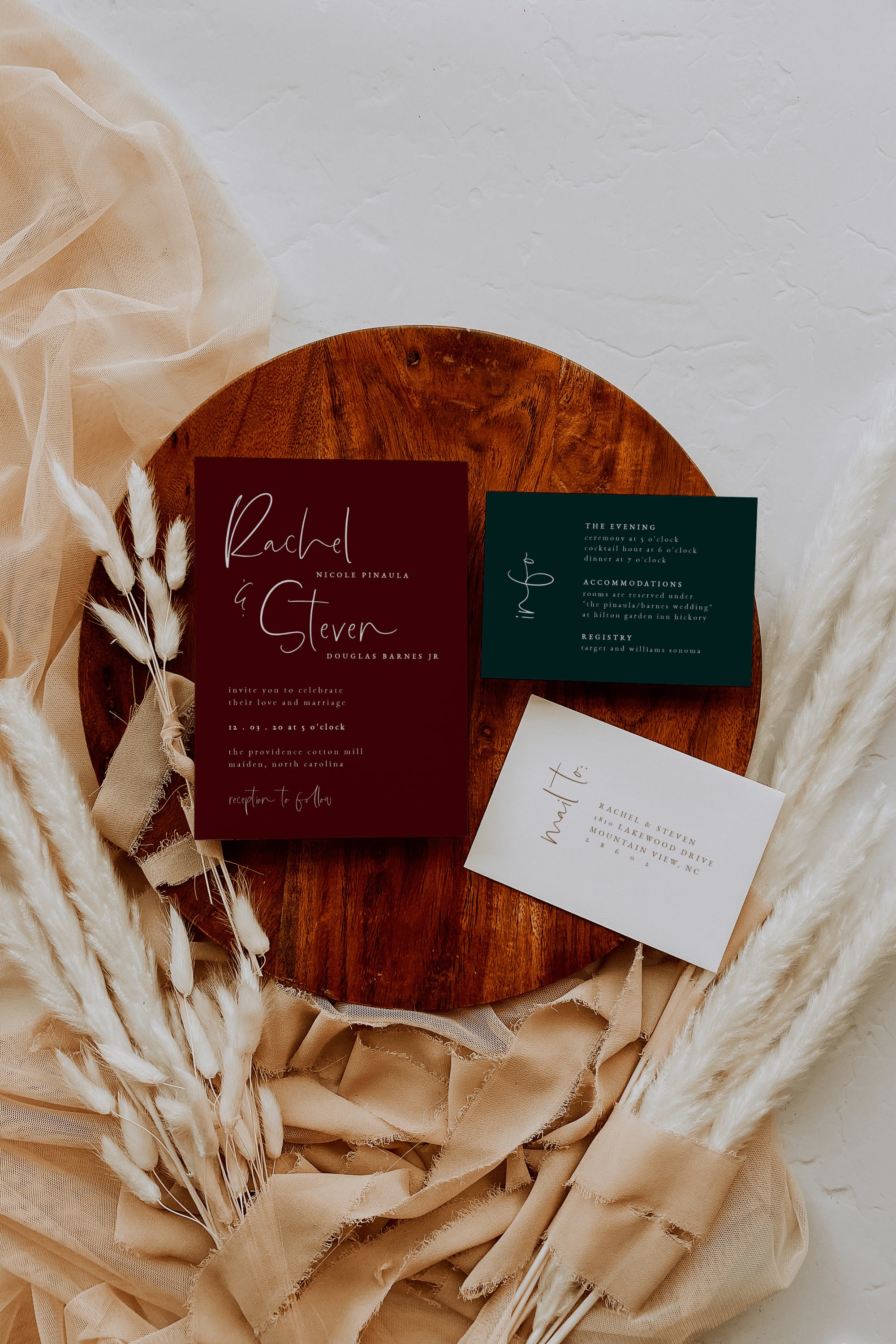 Jewel Tone Wedding Invitation Suite Template Moody Wedding ...