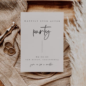 Happily Ever After Party Invitation — We Eloped Card — Printable Elopement Reception Invitation — Elopement Announcement — Wedding Reception