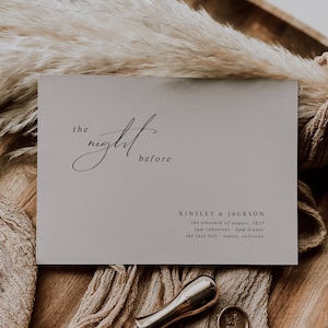 Elegant Minimalist Wedding Rehearsal Dinner Invitation Template — Printable Modern Rehearsal Dinner Invite — Minimalist Wedding Rehearsal