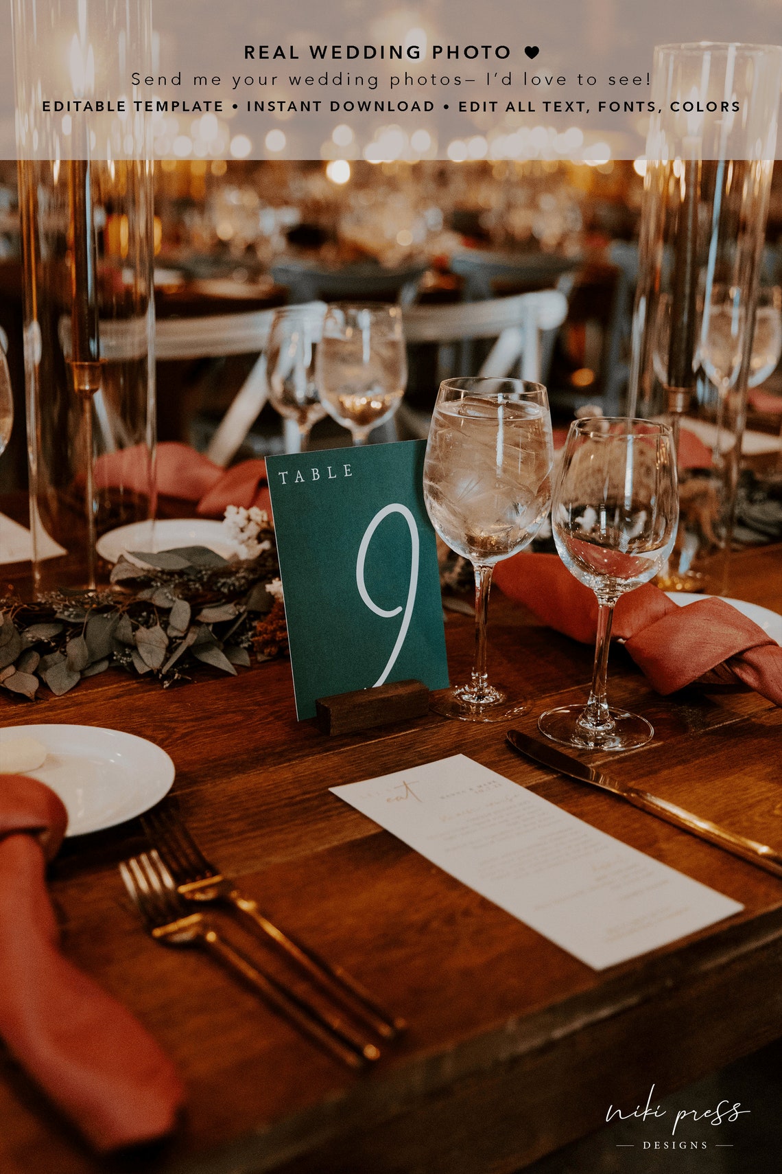 Black Table Numbers Template Wedding Table Numbers Etsy