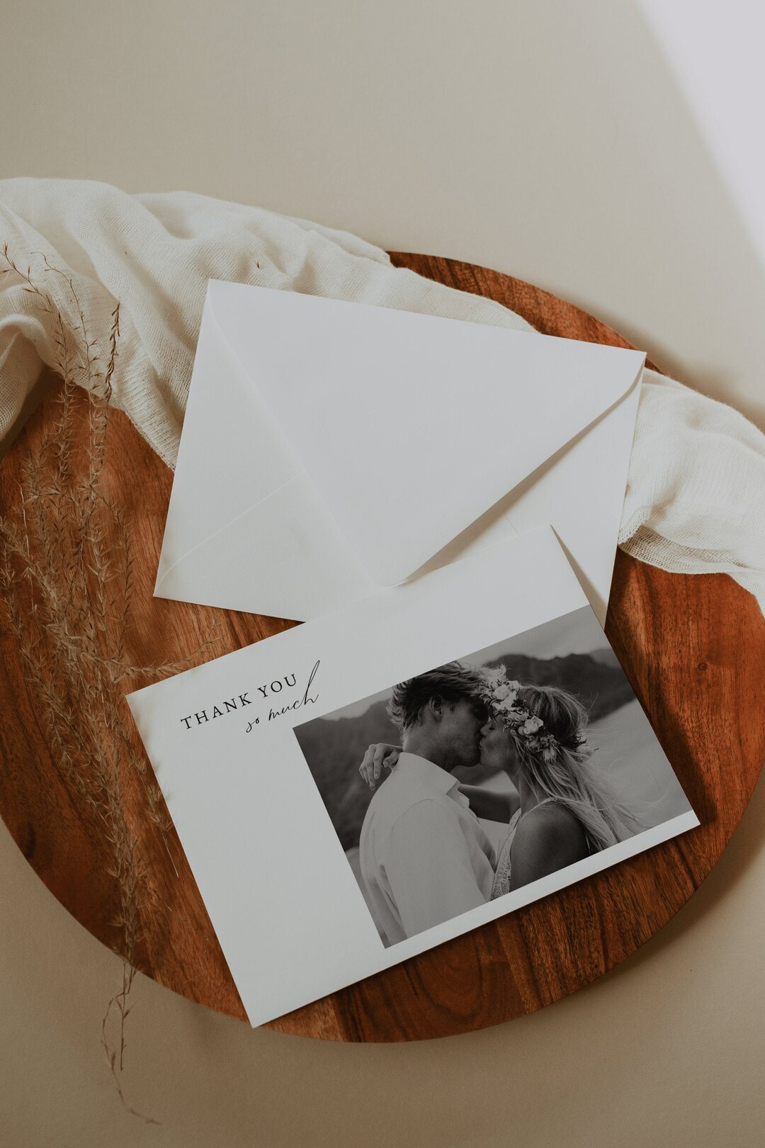 Minimalist Modern Wedding Thank You Card Template | Printable Wedding ...