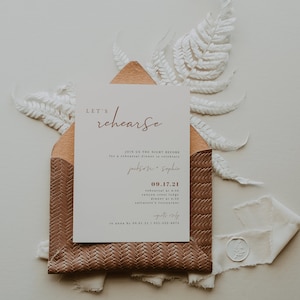Rust Wedding Rehearsal Invitation Template — Printable Desert Wedding Rehearsal Invite — Editable Terracotta Rehearsal Dinner Invite