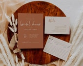 Desert Boho Bridal Shower Invitation with Recipe Card Template | Terracotta Bridal Shower Invitation | Bridal Shower Recipe Card Insert