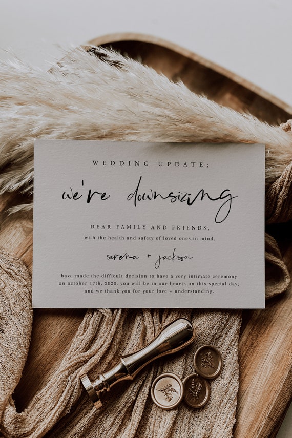 Wedding Downsize Announcement Template Intimate Wedding Etsy