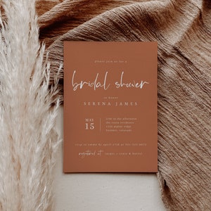 Desert Boho Bridal Shower Invitation Template Terracotta Bridal Shower Invitation Editable Wedding Shower Invitation Instant Download image 1