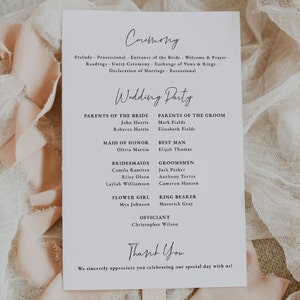 Wedding Program Fan Template Wedding Fan Program Timeline Wedding Timeline Fan Printable Wedding Program Modern Wedding Program, EVA image 5