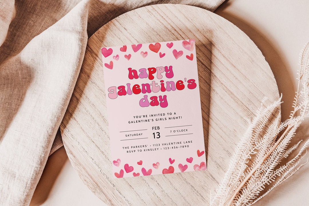 Modern Galentine's Invitation Template, Galentines Party Invite Modern Galentine's Invitation Template, Galentines Party Invite