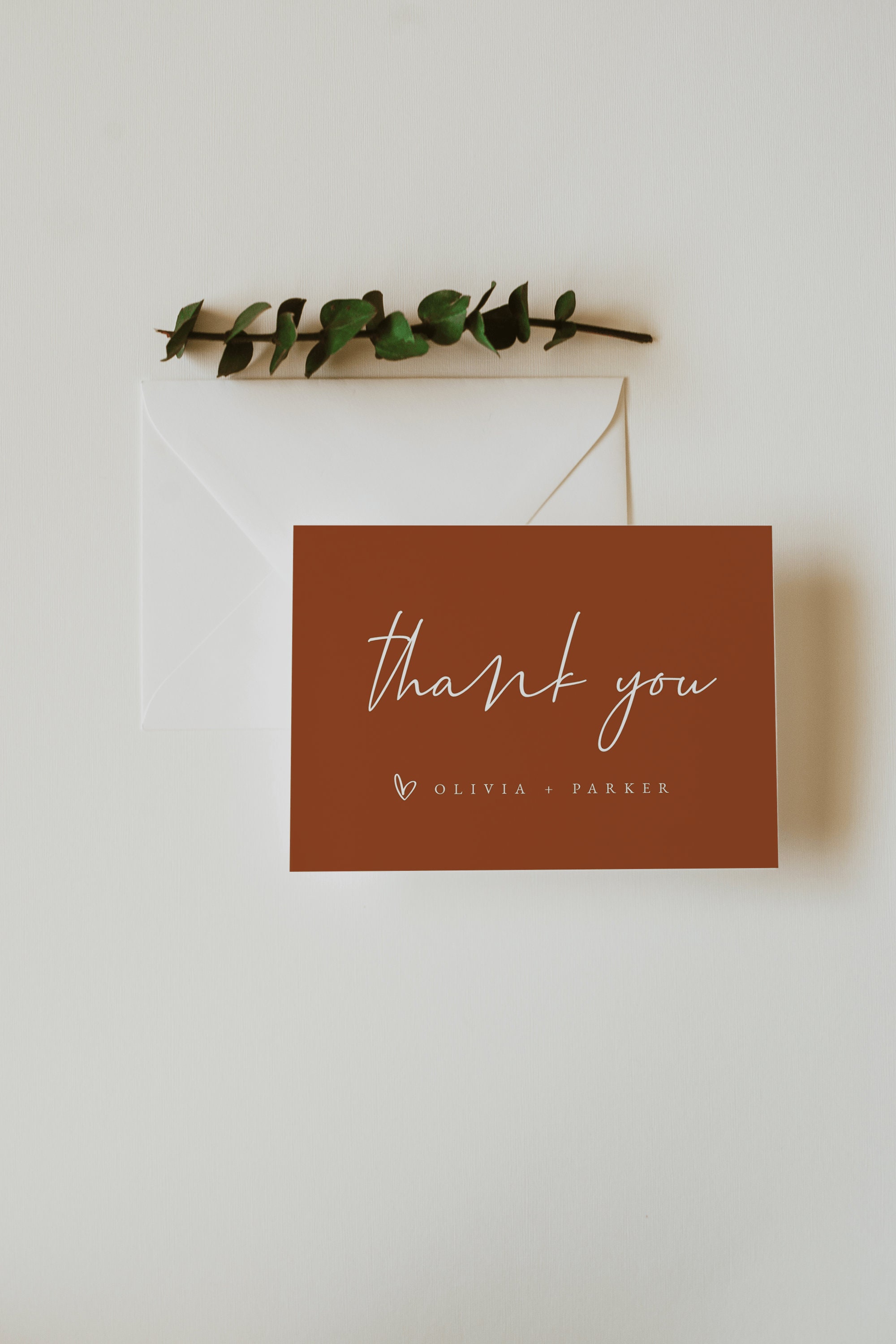 Terracotta Wedding Thank You Card Template — Boho Wedding Thank You ...
