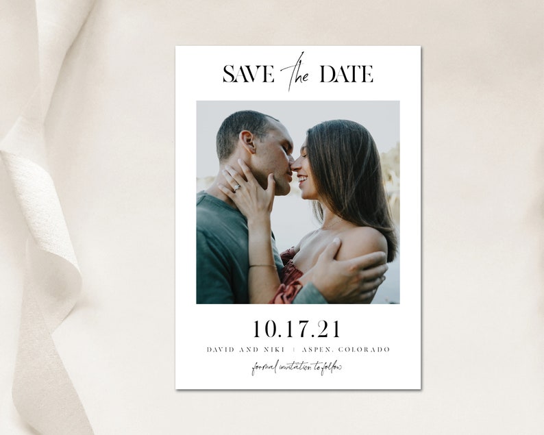 Photo Save the Date Template Minimalist Save the Date Boho Save the Date Modern Save the Date Printable Save the Date image 2