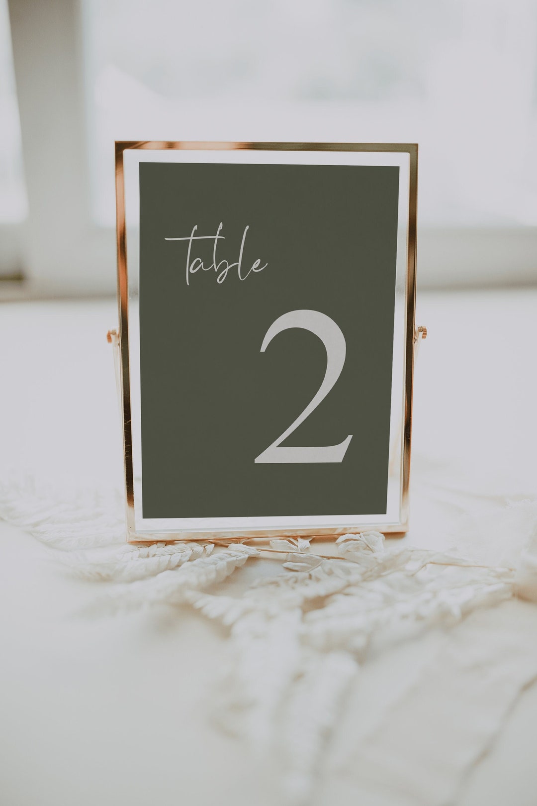 Earthy Olive Table Numbers Template — Green Wedding Table Numbers ...