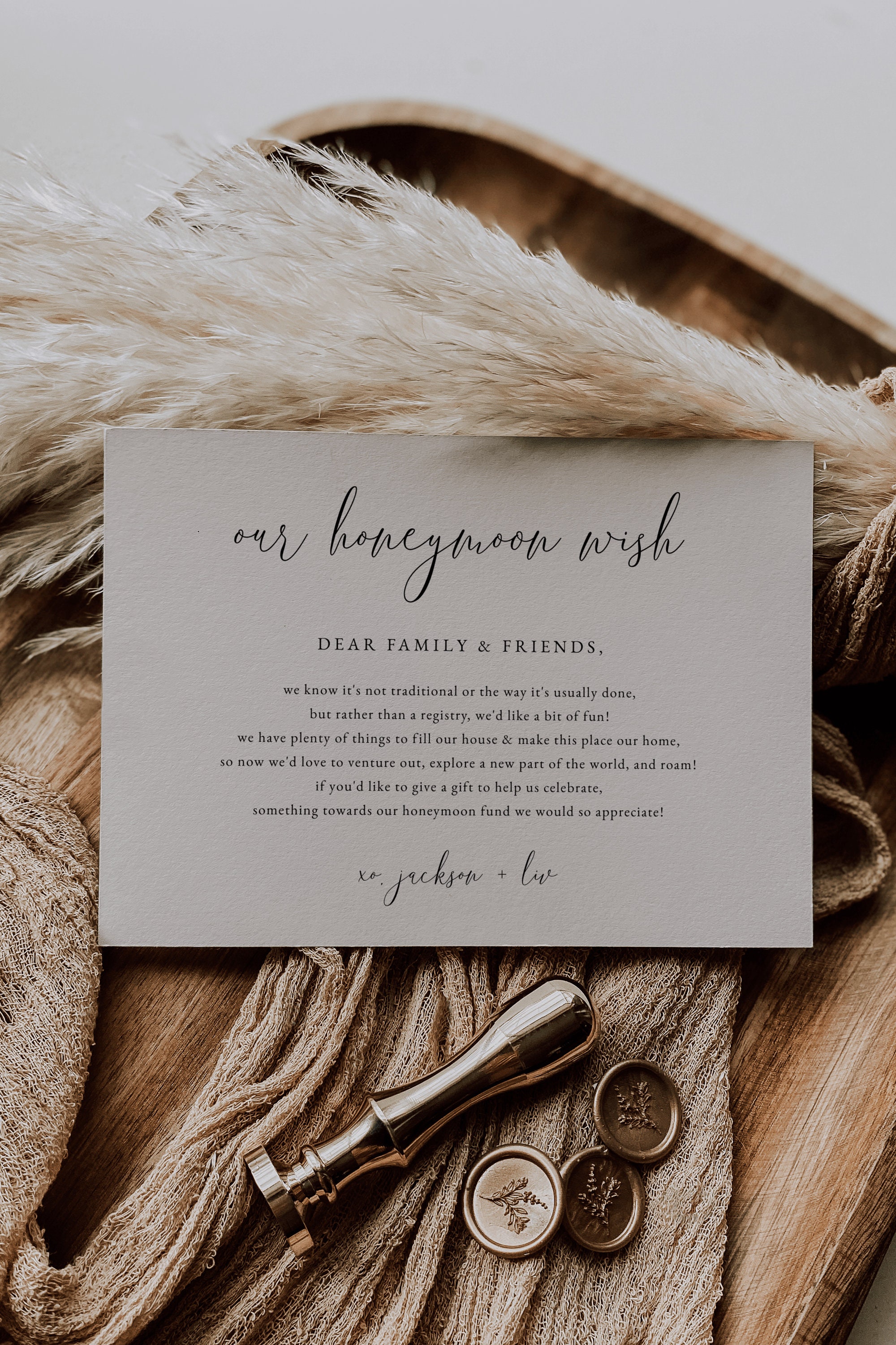 Minimalist Honeymoon Fund Card Template | Our Honeymoon Wish Card | Wedding Enclosure Card | Elopement Card | Elopement Insert Card | WILLOW